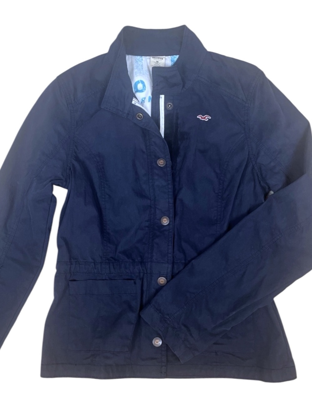 Hollister Chore Utility Jacket Women’s Medium Navy Blue Fall Preppy Nautical